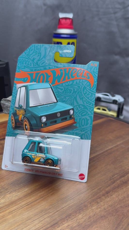Hot Wheels 'Tooned Volkswagen Golf MK1 54th Anniversary Pearl & Chrome series