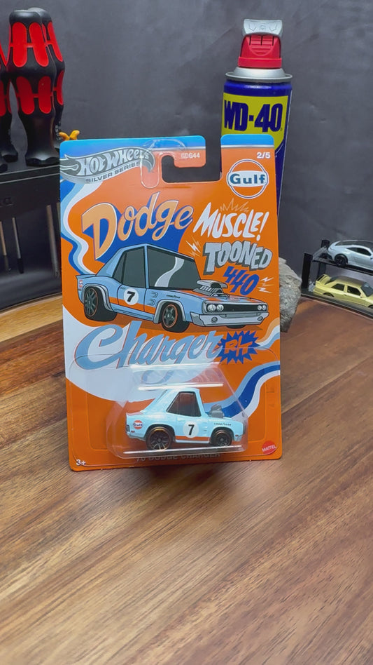 Hot Wheels Silver Series 'Tooned Dodge Charger Gulf Racing livery